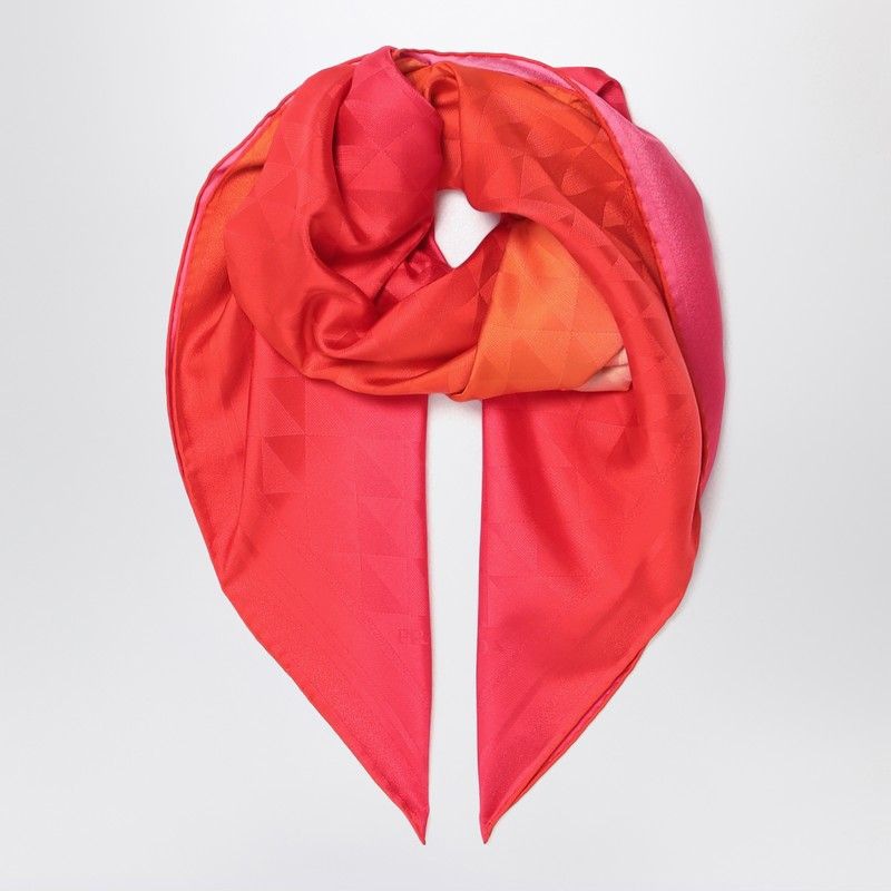 PRADA Gradient Printed Foulard Style in Soft Twill