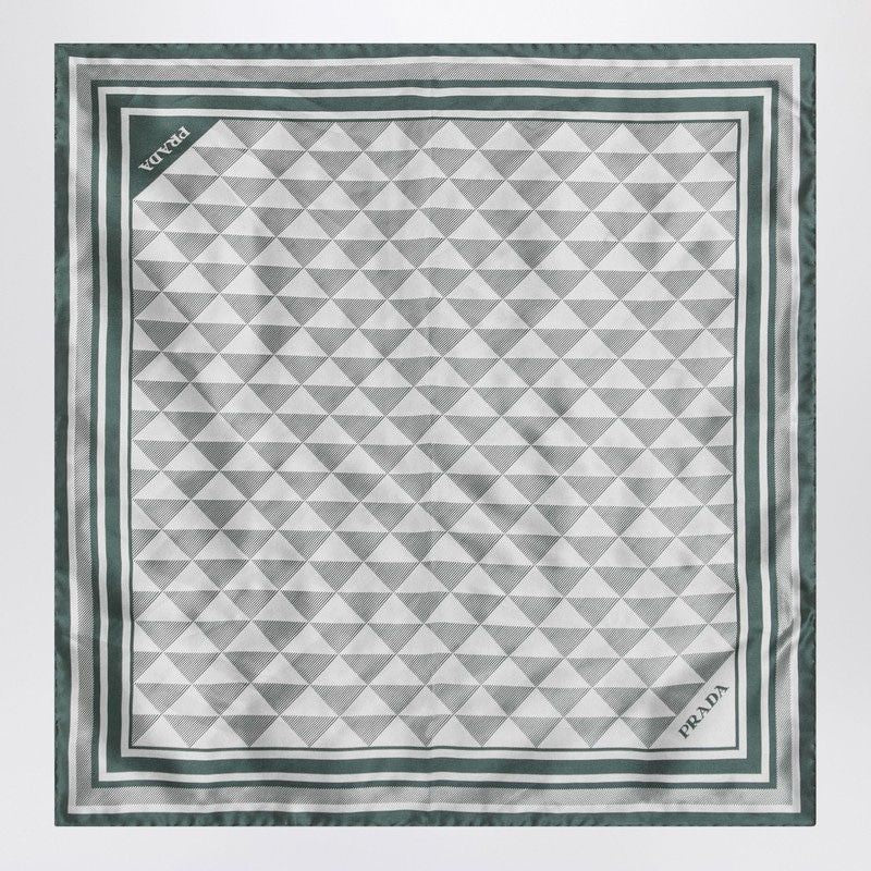 PRADA Geometric Printed Silk Twill Scarf 55X55