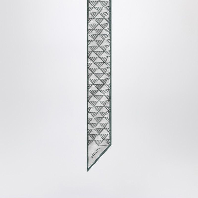 PRADA Geometric Printed Silk Ribbon 85X6