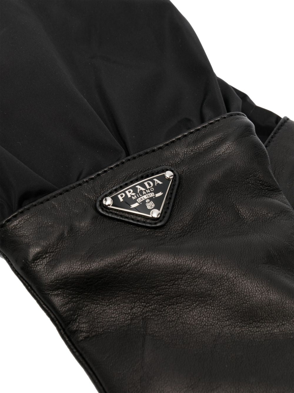 PRADA Nylon and Leather Gloves for Women - FW23 Collection