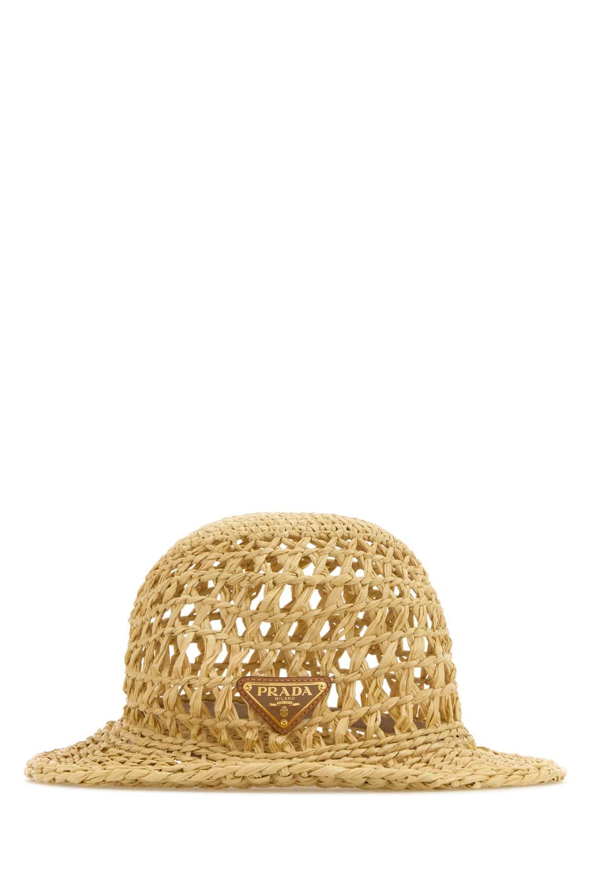 PRADA Rafia Bucket Hat for Women