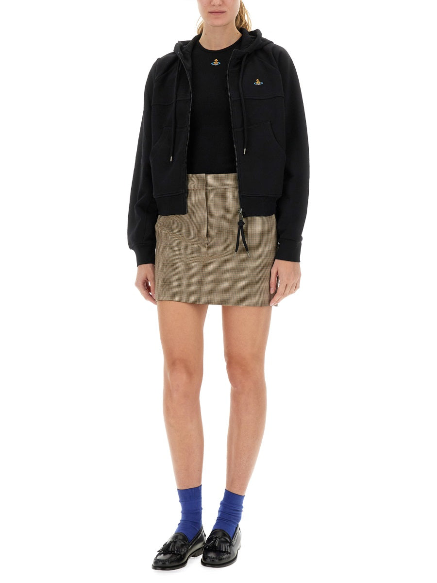 VIVIENNE WESTWOOD Zip-Up Hoodie with Cappuccino Style