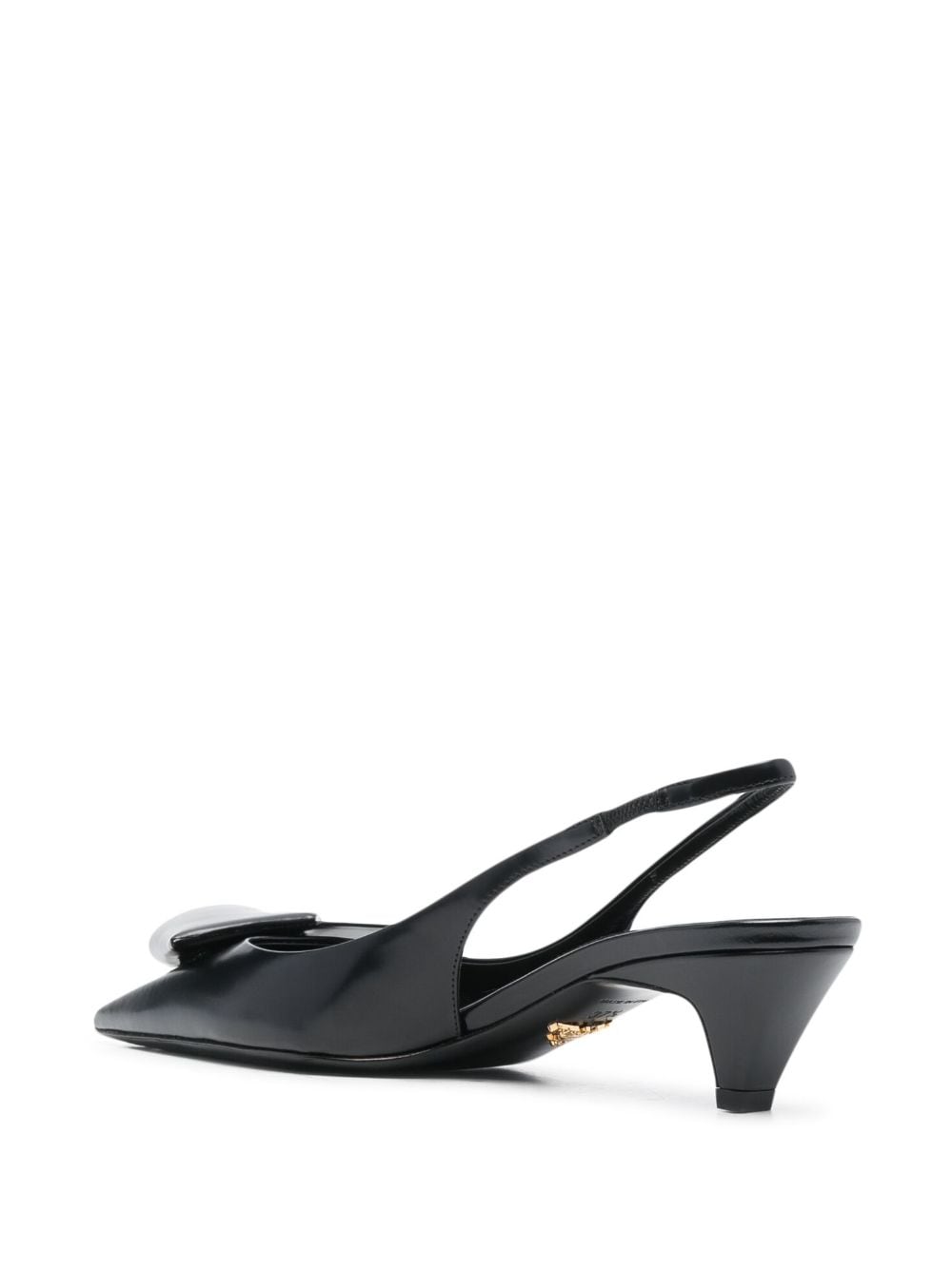 PRADA Fold-Detail Leather Slingback Pumps with 6 cm Heel