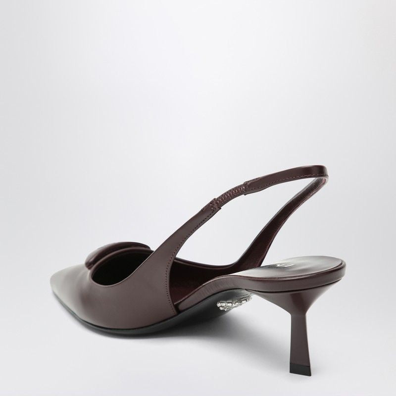 PRADA Leather Slingback Pumps with Pointed Design