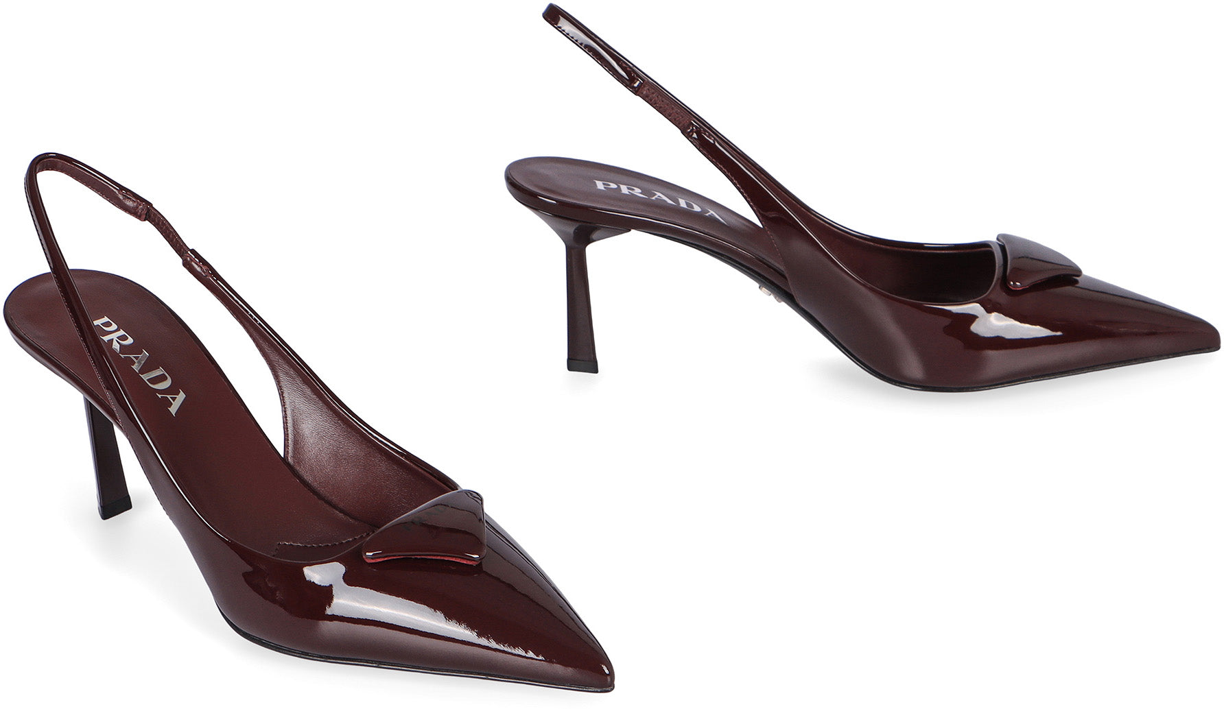 PRADA Patent Leather Slingback Pumps - Pointy Toe Design