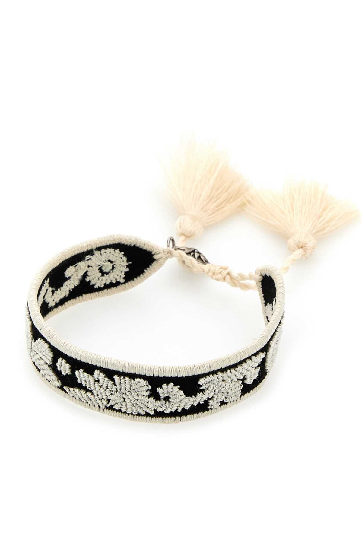 PRADA Two-Tone Suede and Fabric Bracelet