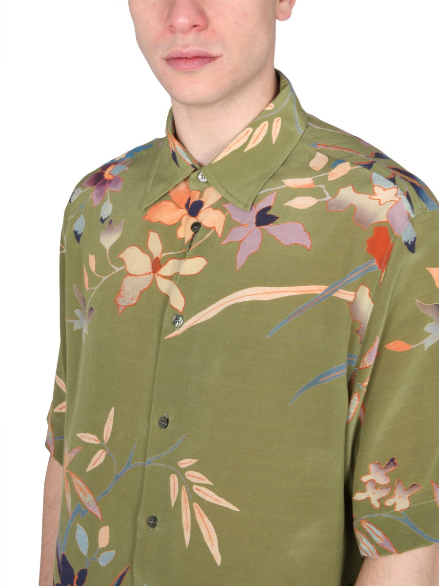 ETRO Floral Print Shirt with Pointed Collar