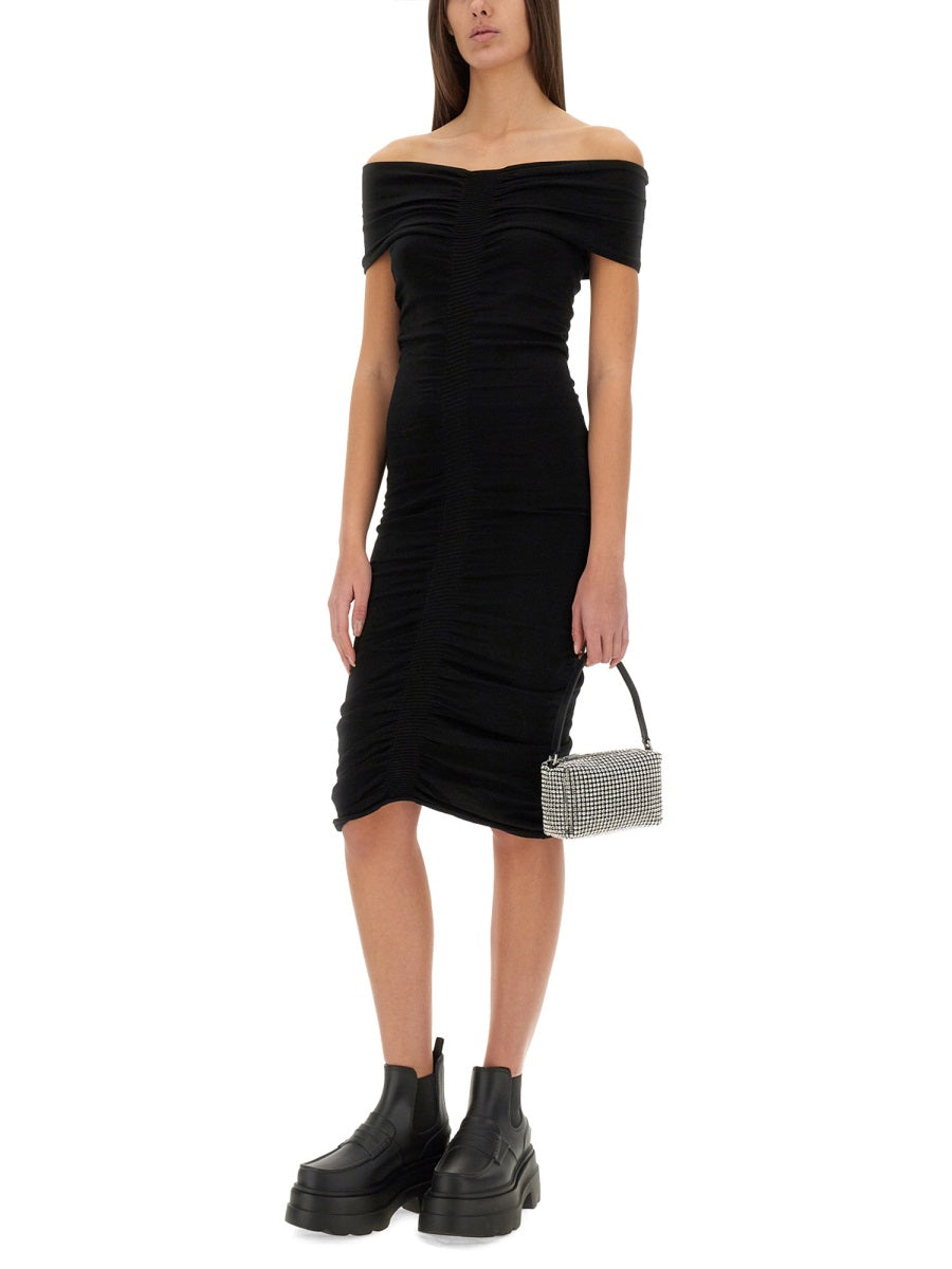 ALEXANDER WANG Off-the-Shoulder Mini Dress with Ruches