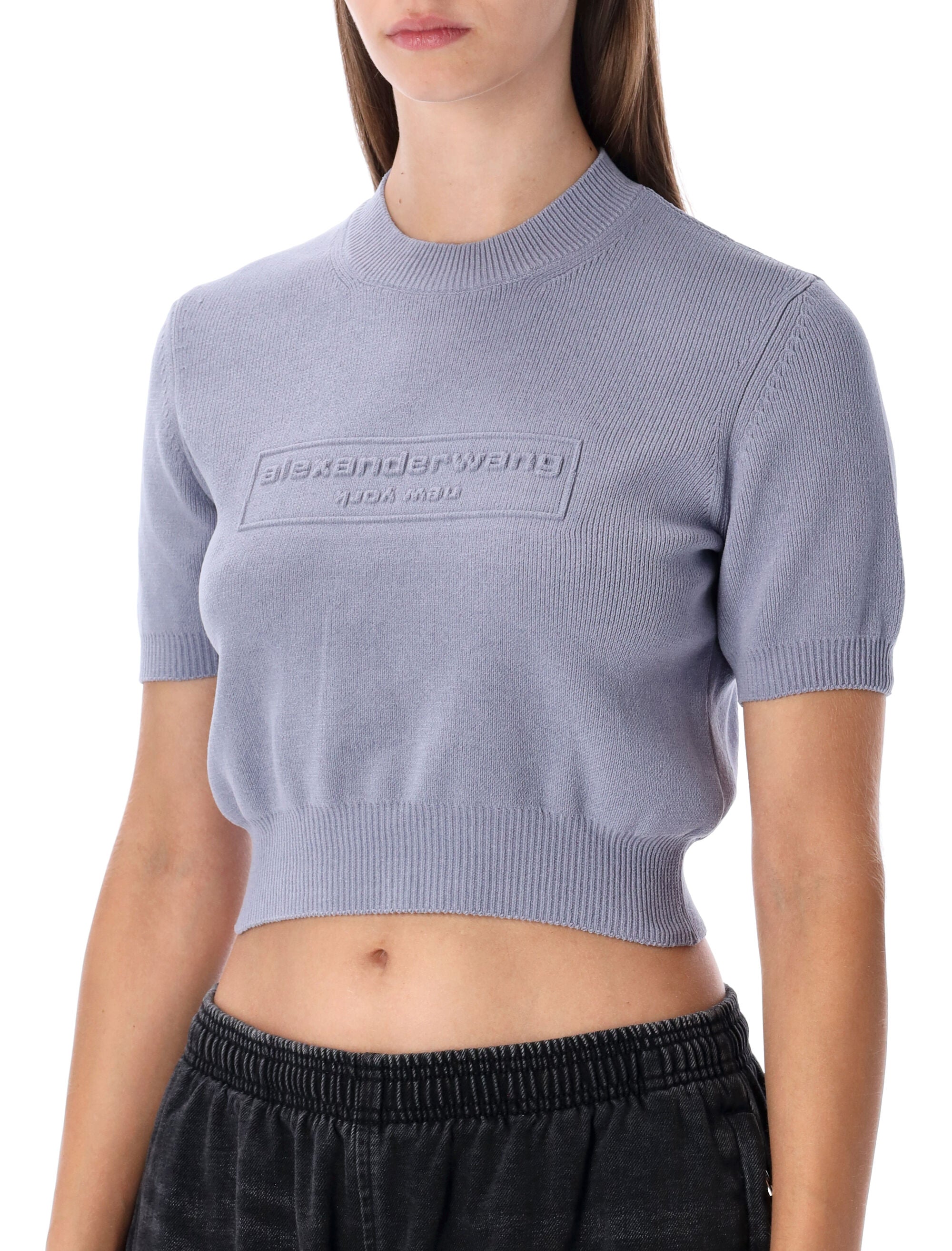 ALEXANDER WANG Mini Cropped Ribbed Chenille Sweater