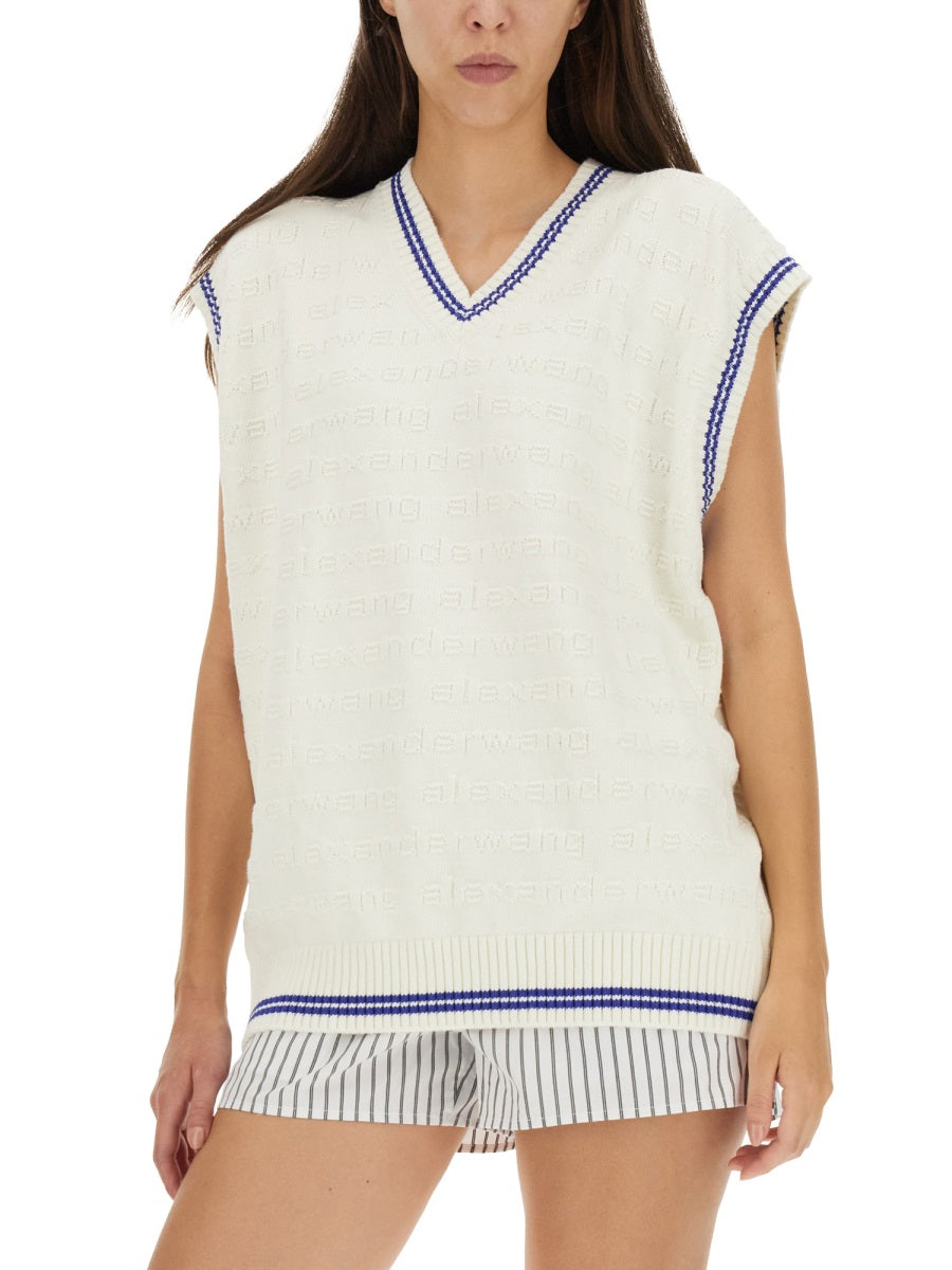 ALEXANDER WANG V-Neck Ribbed Vest for Women