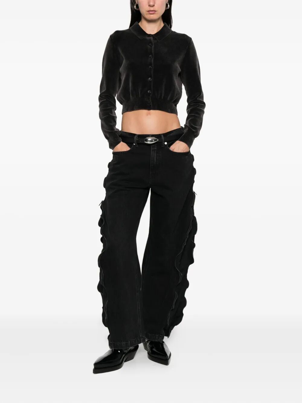 ALEXANDER WANG Button-Up Cardigan with Collar - Women