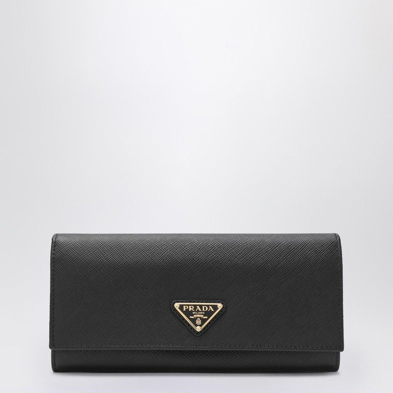 PRADA Large Continental Wallet with Enamel Triangle Logo