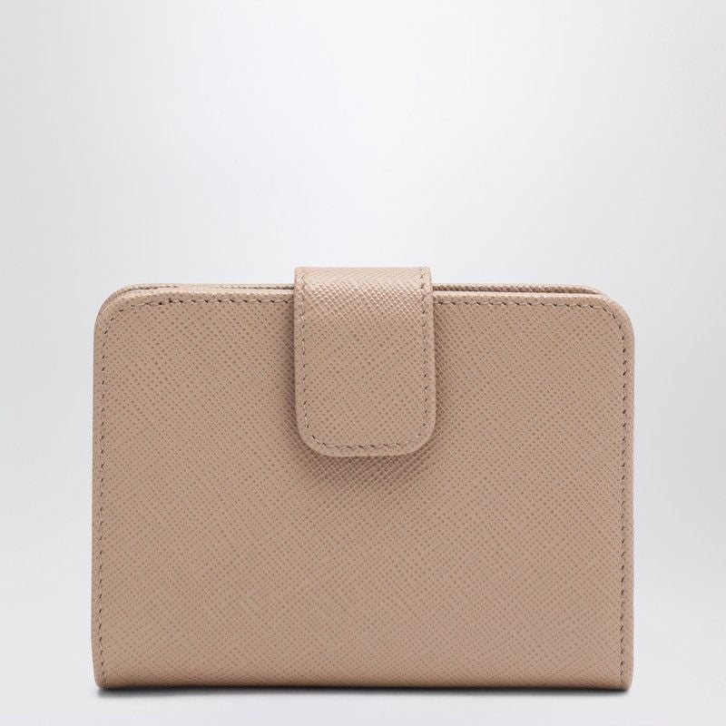 PRADA Mini Powder Saffiano Leather Continental Wallet