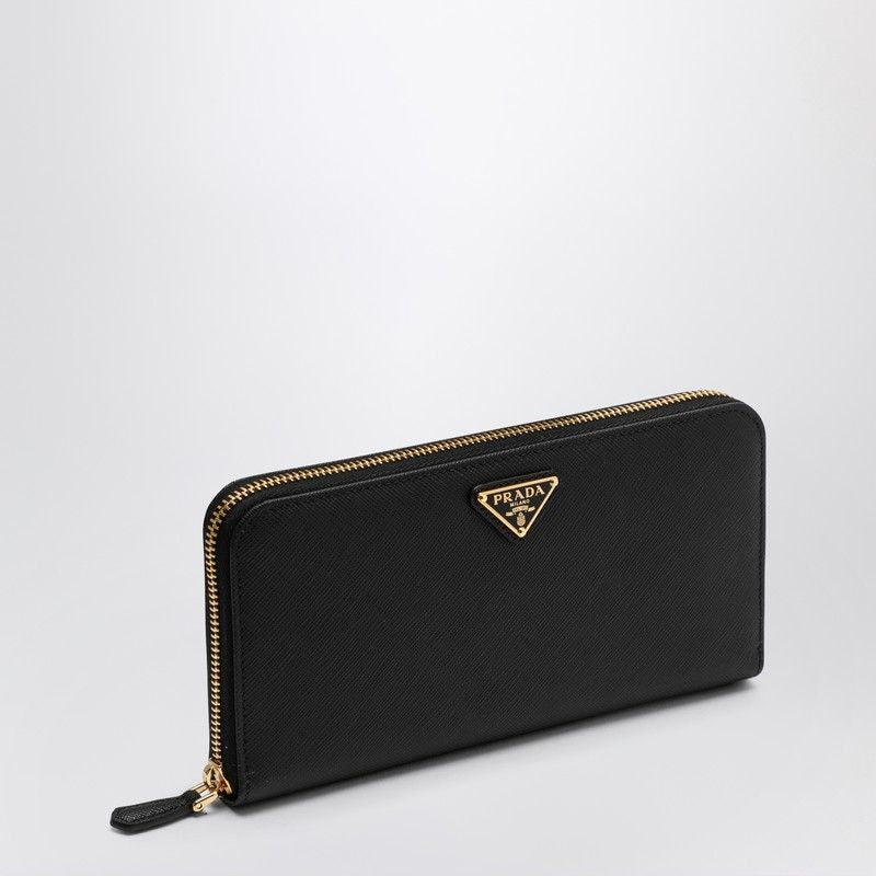 PRADA Mini Zip-Around Saffiano Leather Wallet