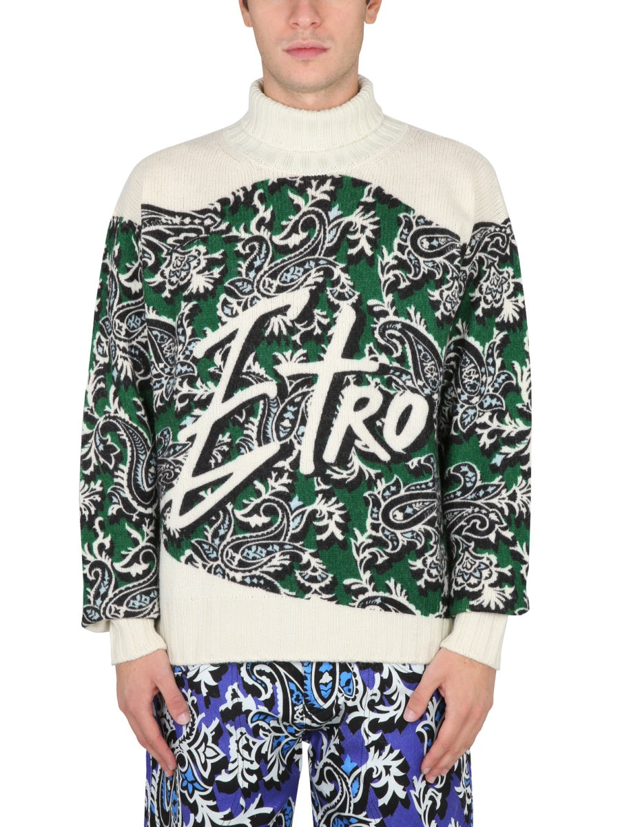 ETRO Men's Paisley Print Logo T-Shirt