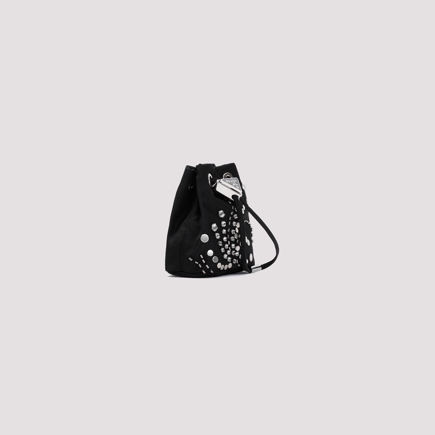 PRADA Mini Pouch Handbag with Crystals and Drawstring Closure