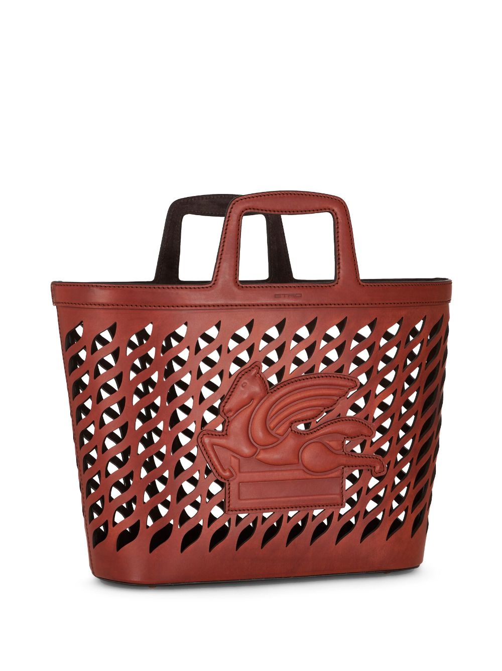 ETRO Perforated Leather Shopping Handbag