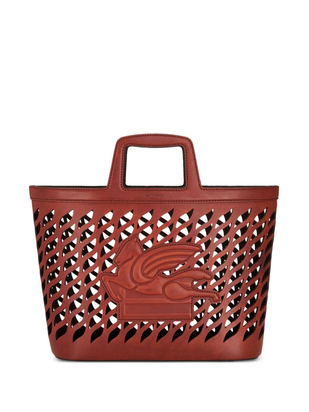 ETRO Perforated Leather Shopping Handbag