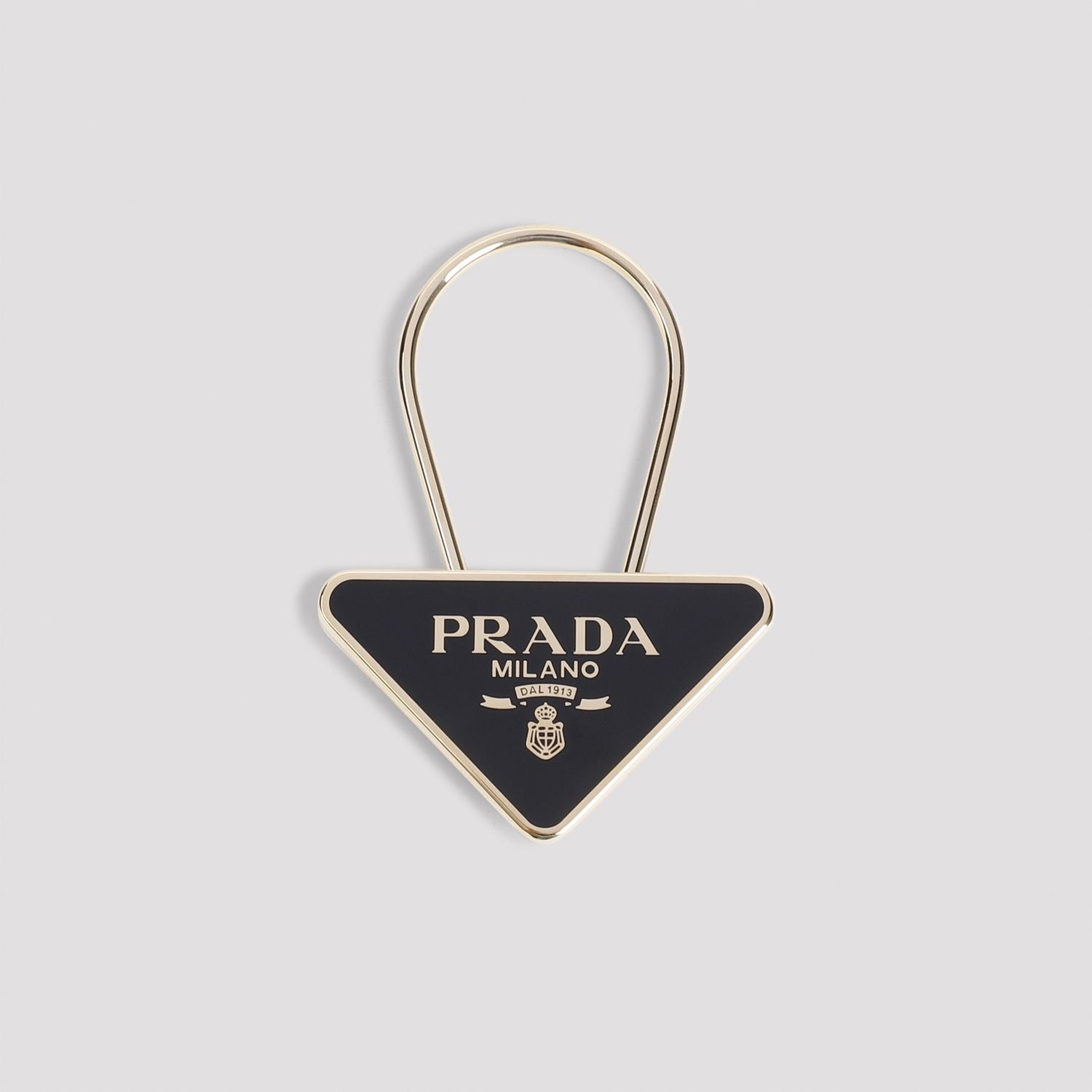 PRADA Triangular Enamelled Metal Key Ring