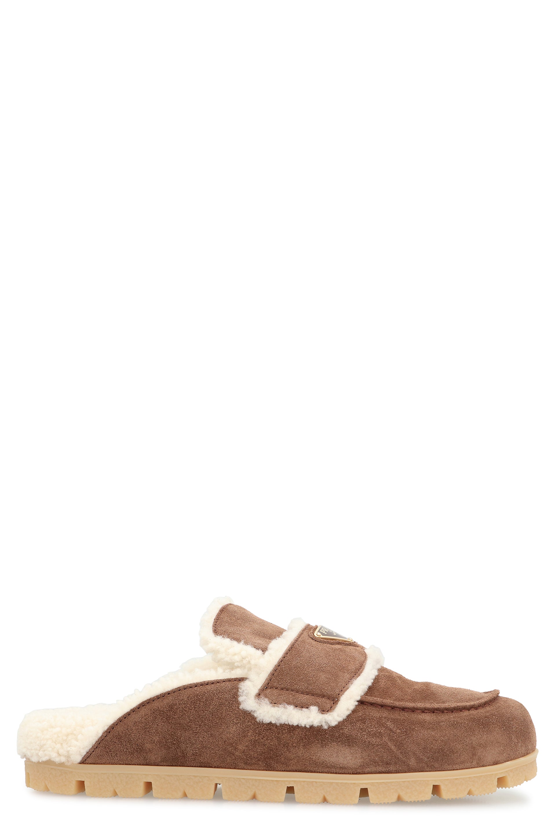 PRADA Suede Flats with Shearling Lining for Women