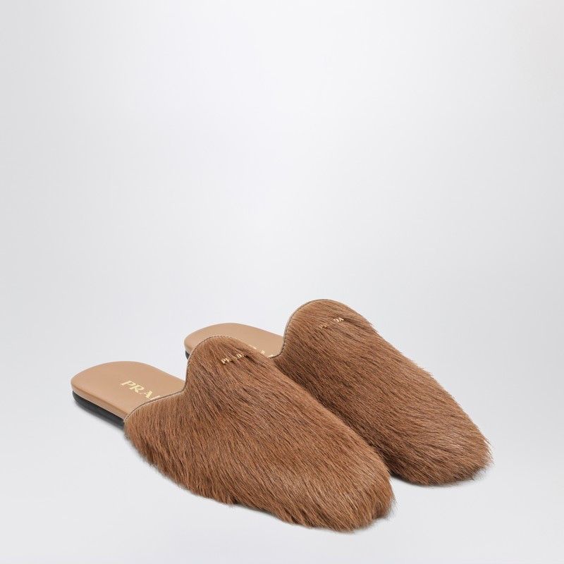 PRADA Furry-Effect Mini Clogs for Women