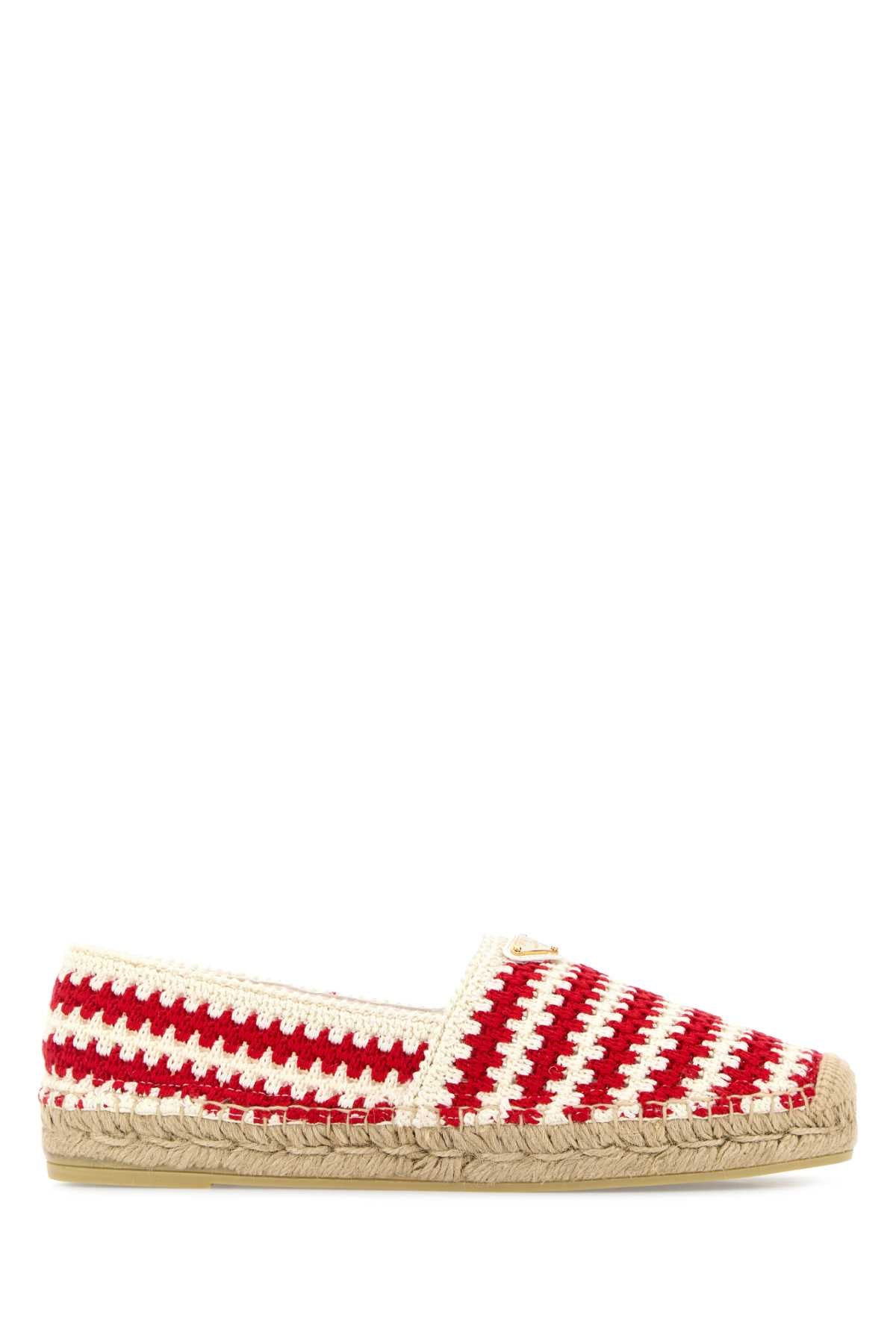 サンダル・ミュール PRADA Two-Tone Crochet Espadrilles PRADA Two-Tone Crochet Espadrilles for Women