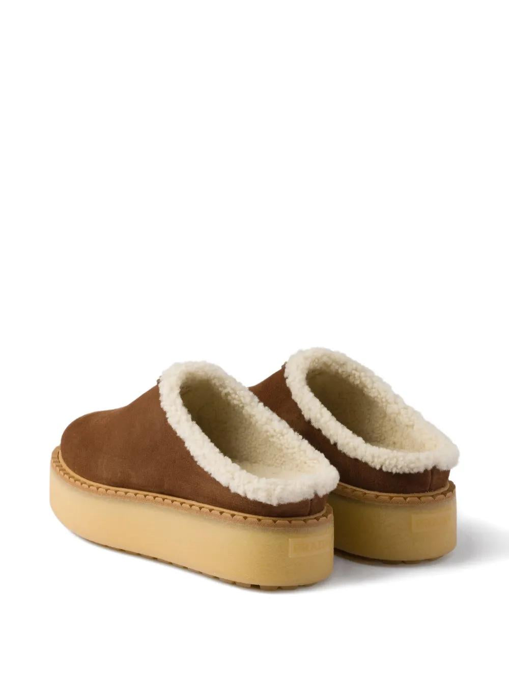 PRADA Suede Flats with Shearling Lining