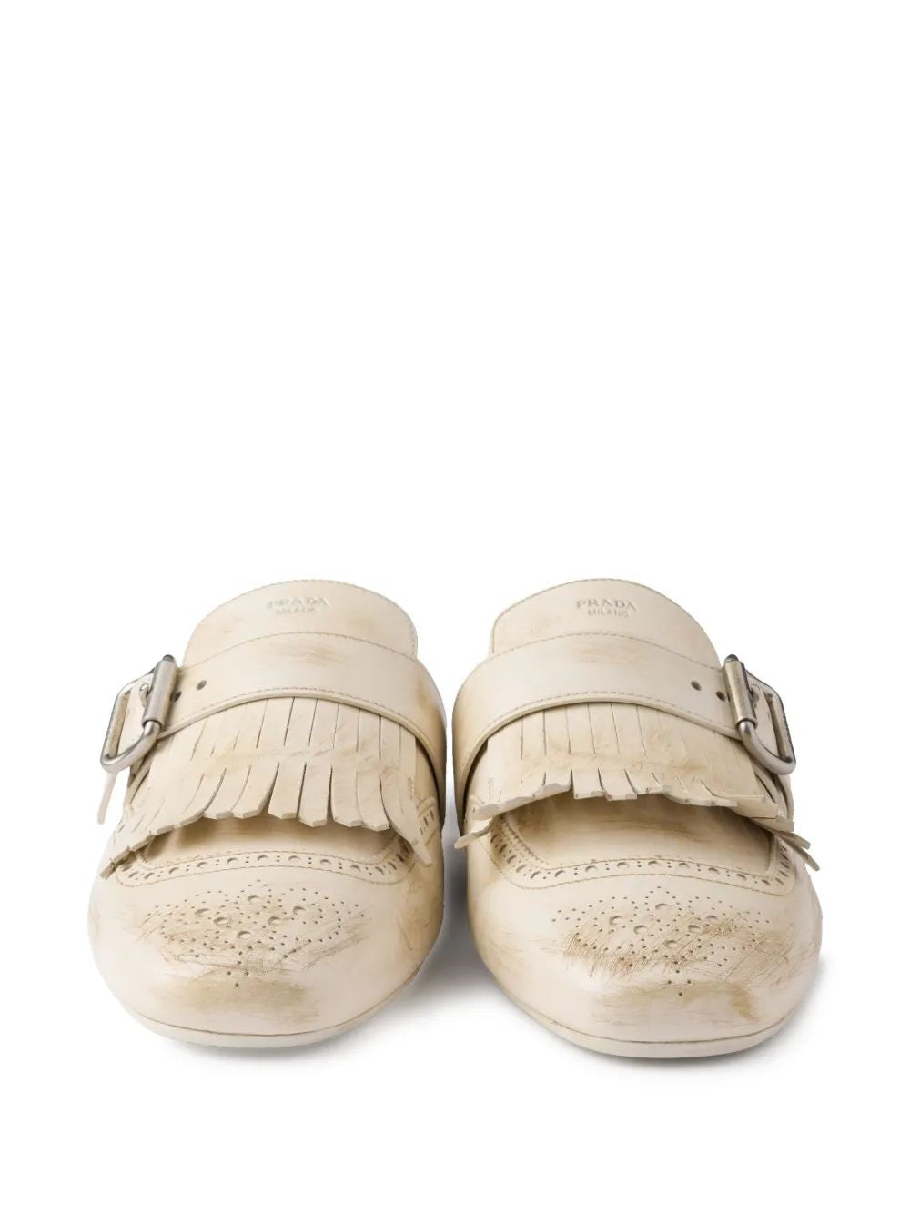 PRADA Leather Shuffle Slippers for Women - FW25