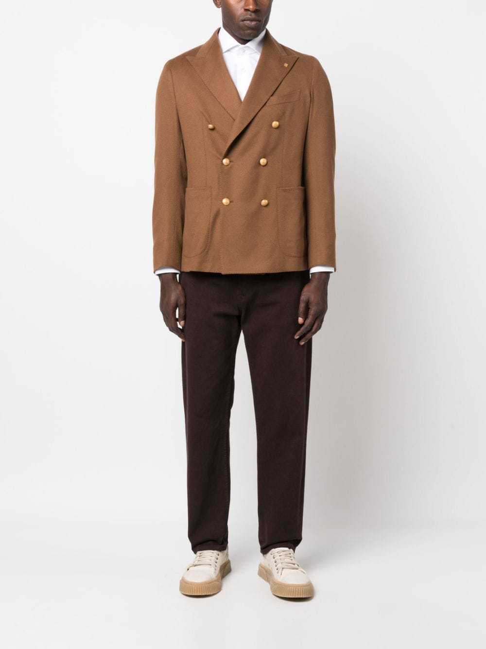 TAGLIATORE Double Breasted Wool Blend Jacket for Men