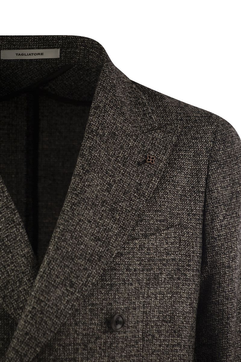 TAGLIATORE Double-Breasted Wool Blend Jacket