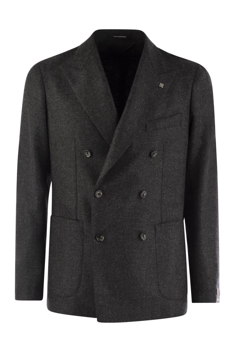 TAGLIATORE Double-Breasted Wool and Cashmere Jacket