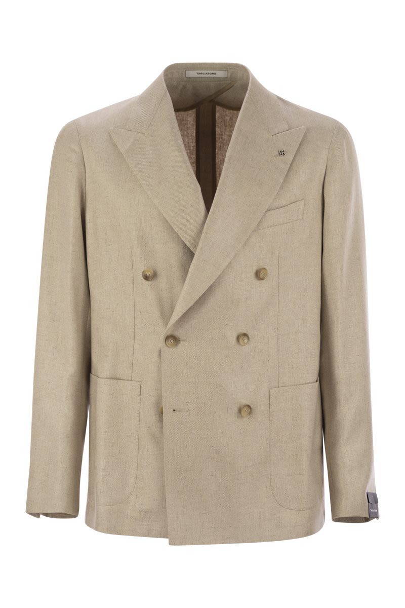 TAGLIATORE Double-Breasted Silk Jacket for Men