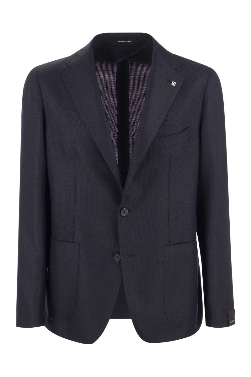 TAGLIATORE Men's Virgin Wool Jacket with Two-Button Closure