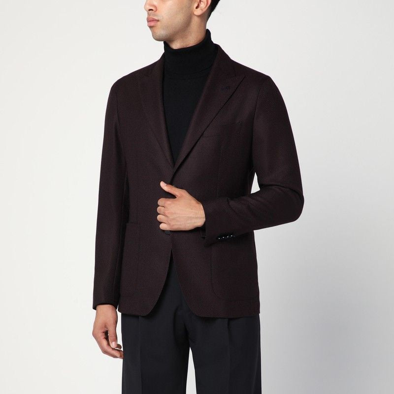 TAGLIATORE Single-Breasted Virgin Wool Jacket for Men