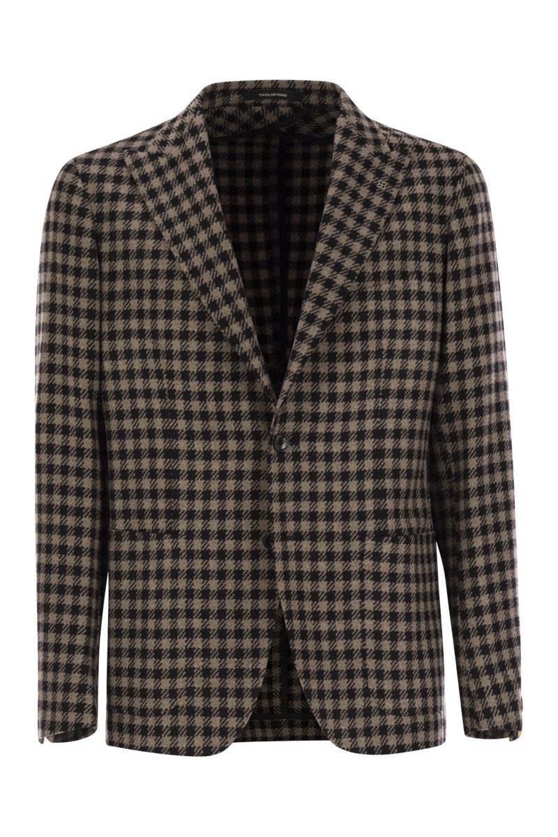 TAGLIATORE Stylish Houndstooth Virgin Wool Blend Jacket