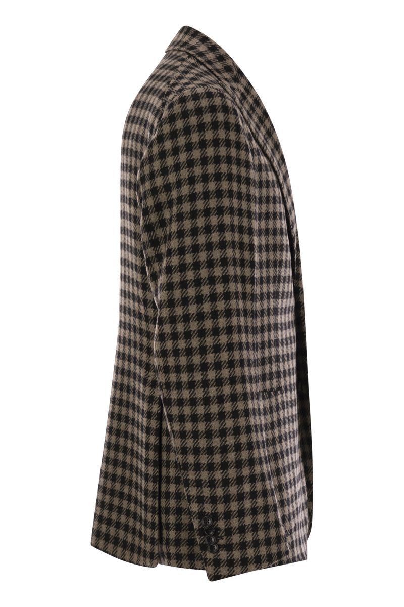 TAGLIATORE Stylish Houndstooth Virgin Wool Blend Jacket