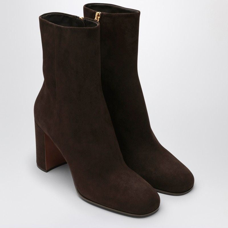 PRADA Chic Suede Boot with Enamelled Heel for Women