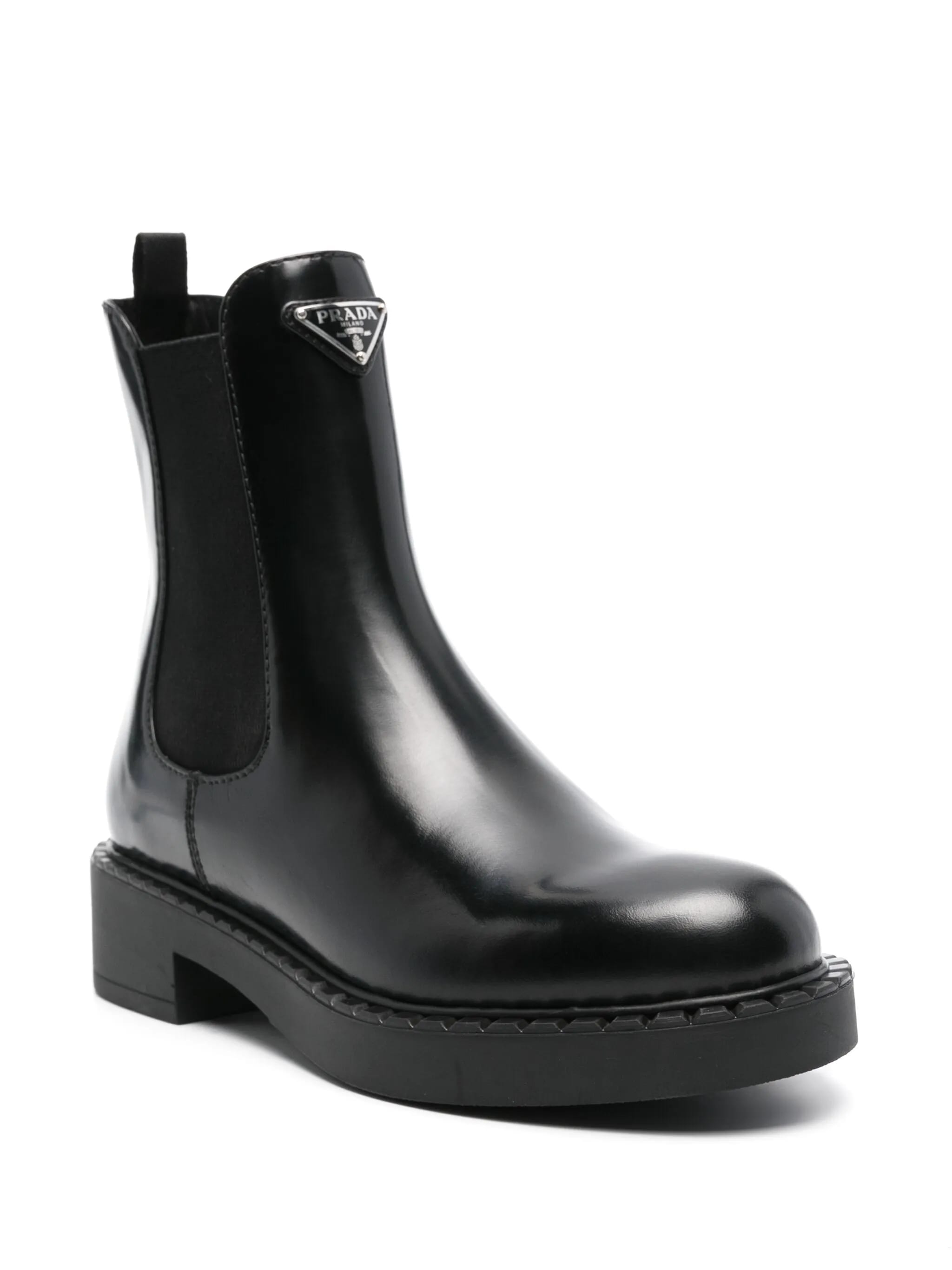PRADA Brushed Leather Chelsea Boots for Women