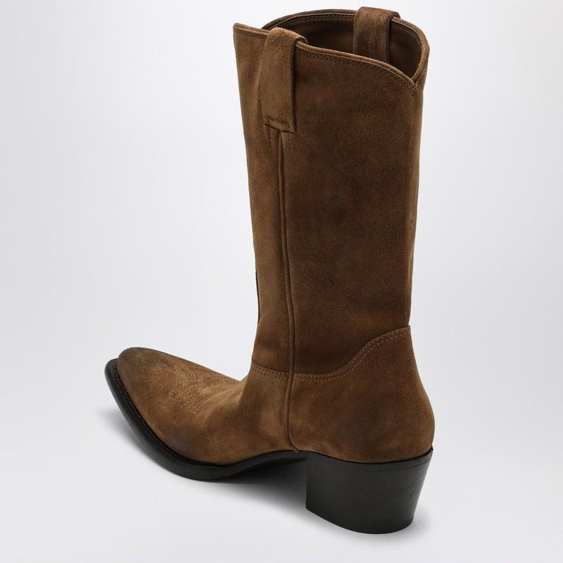 PRADA Pointed Design Suede Ankle Boots