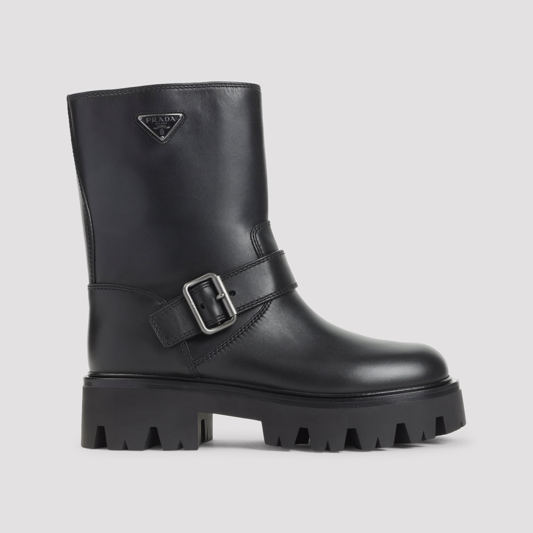 PRADA Leather Ankle Boots with 4.5cm Heel for Women