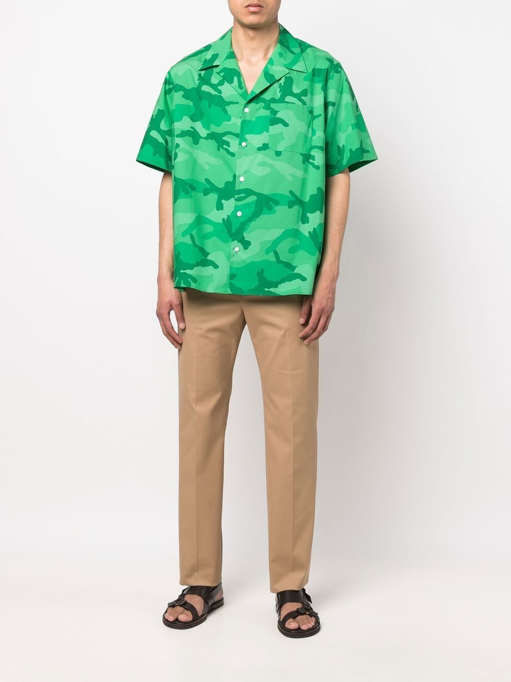 VALENTINO Fitted Cotton Gabardine Pants for Men