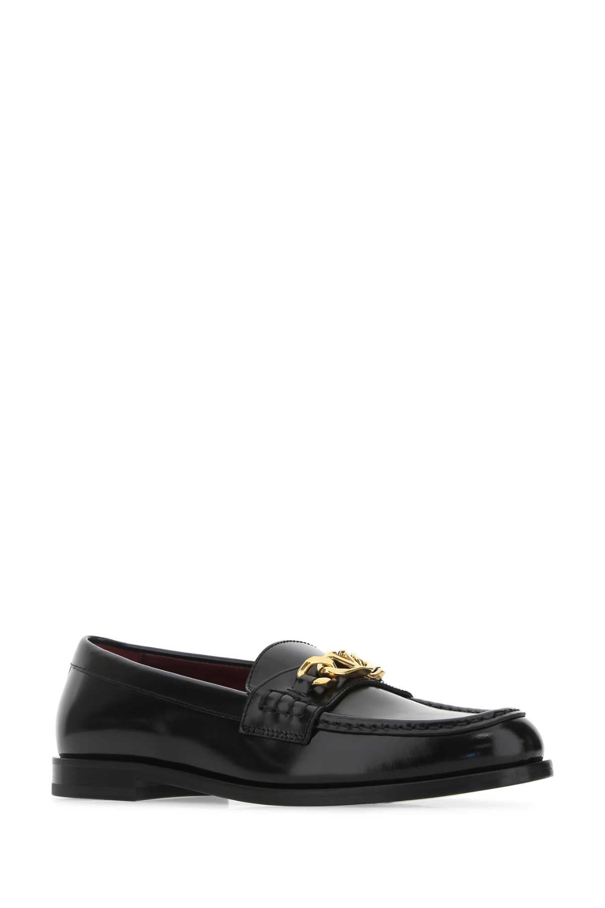 VALENTINO GARAVANI Leather Vlogo Chain Loafers for Women
