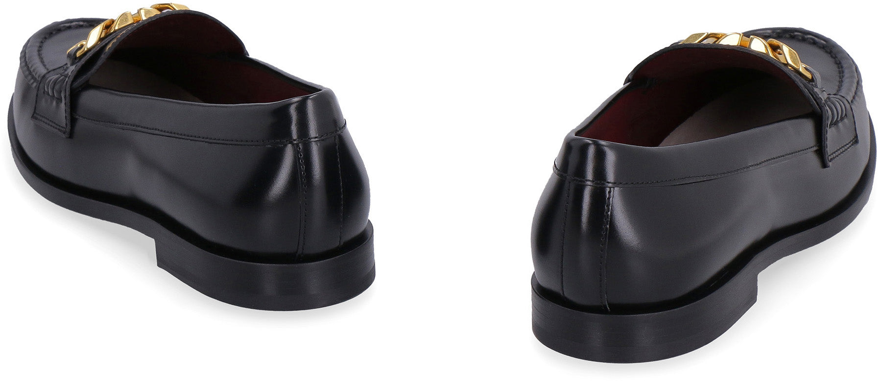 VALENTINO GARAVANI Leather Vlogo Chain Loafers for Women