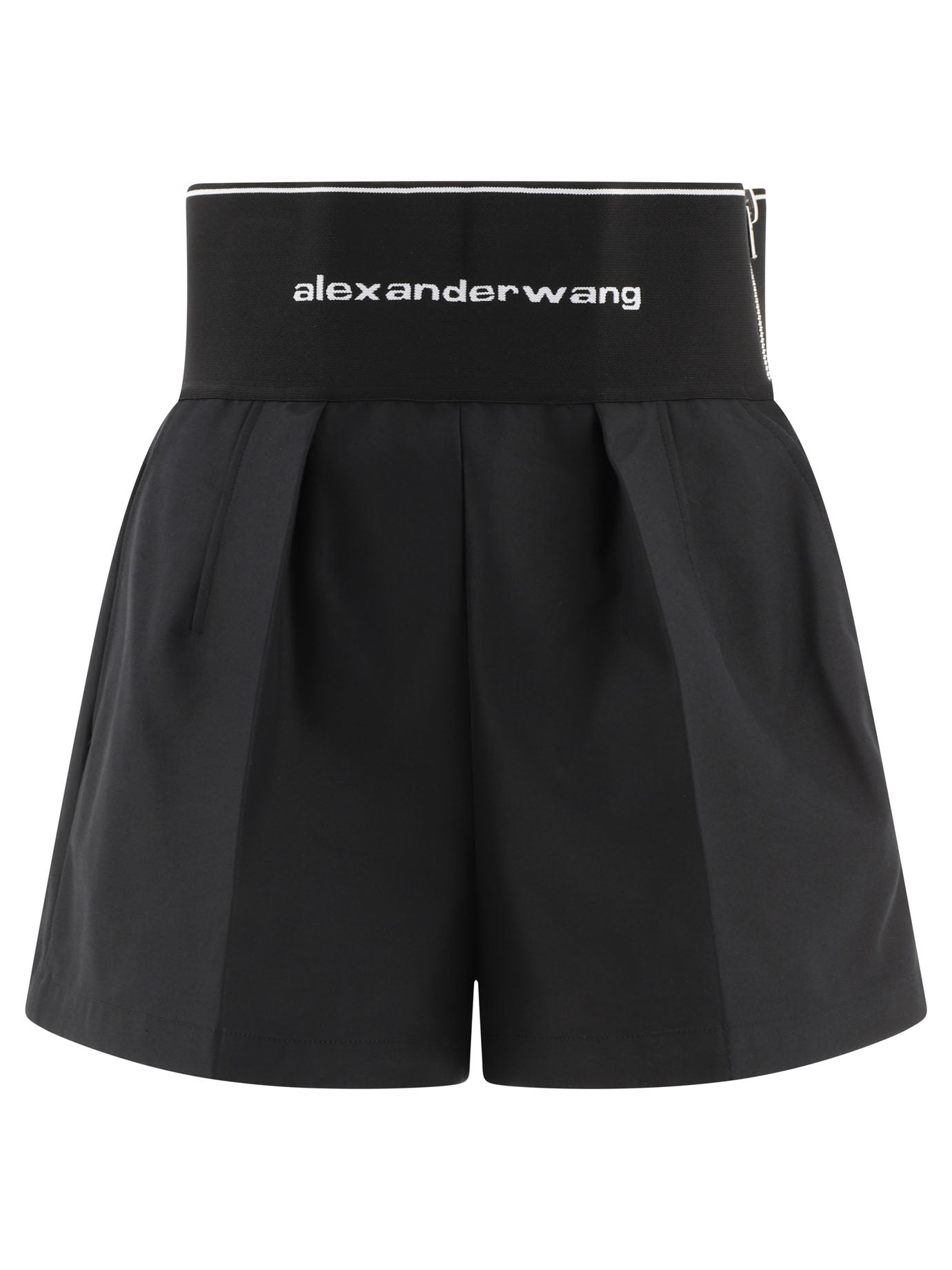 ALEXANDER WANG Chic Safari Shorts with Exposed Zipper and Logo Elastic