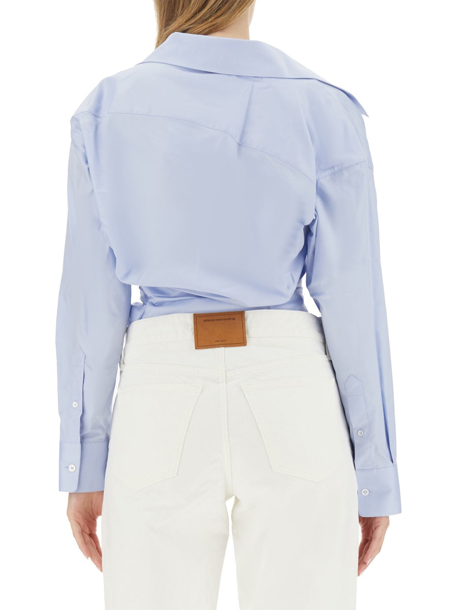 ALEXANDER WANG Draped Shirt - Regular Fit, Size 2