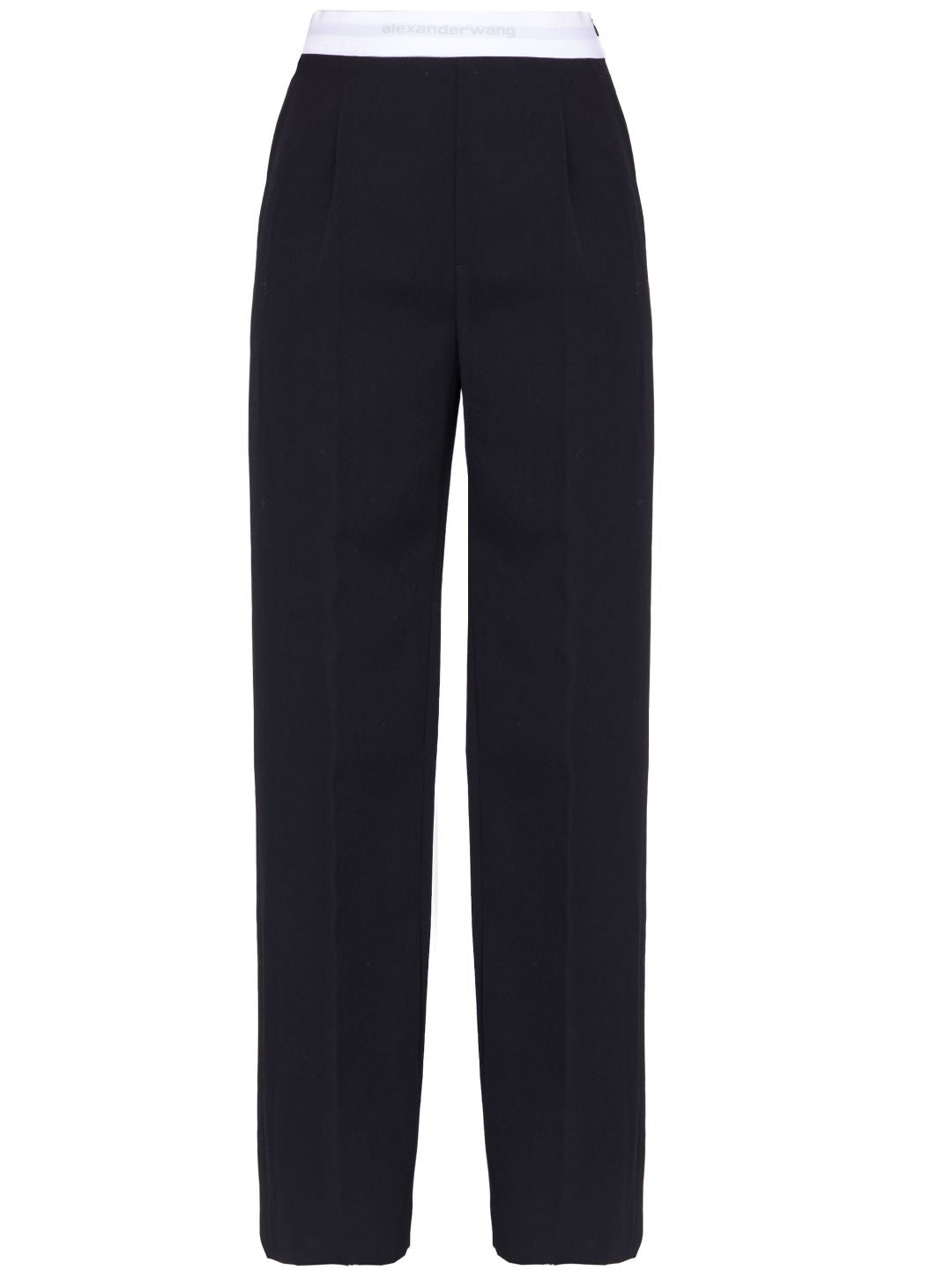 ALEXANDER WANG Wool Trousers with Logo Detail - Women's Fit