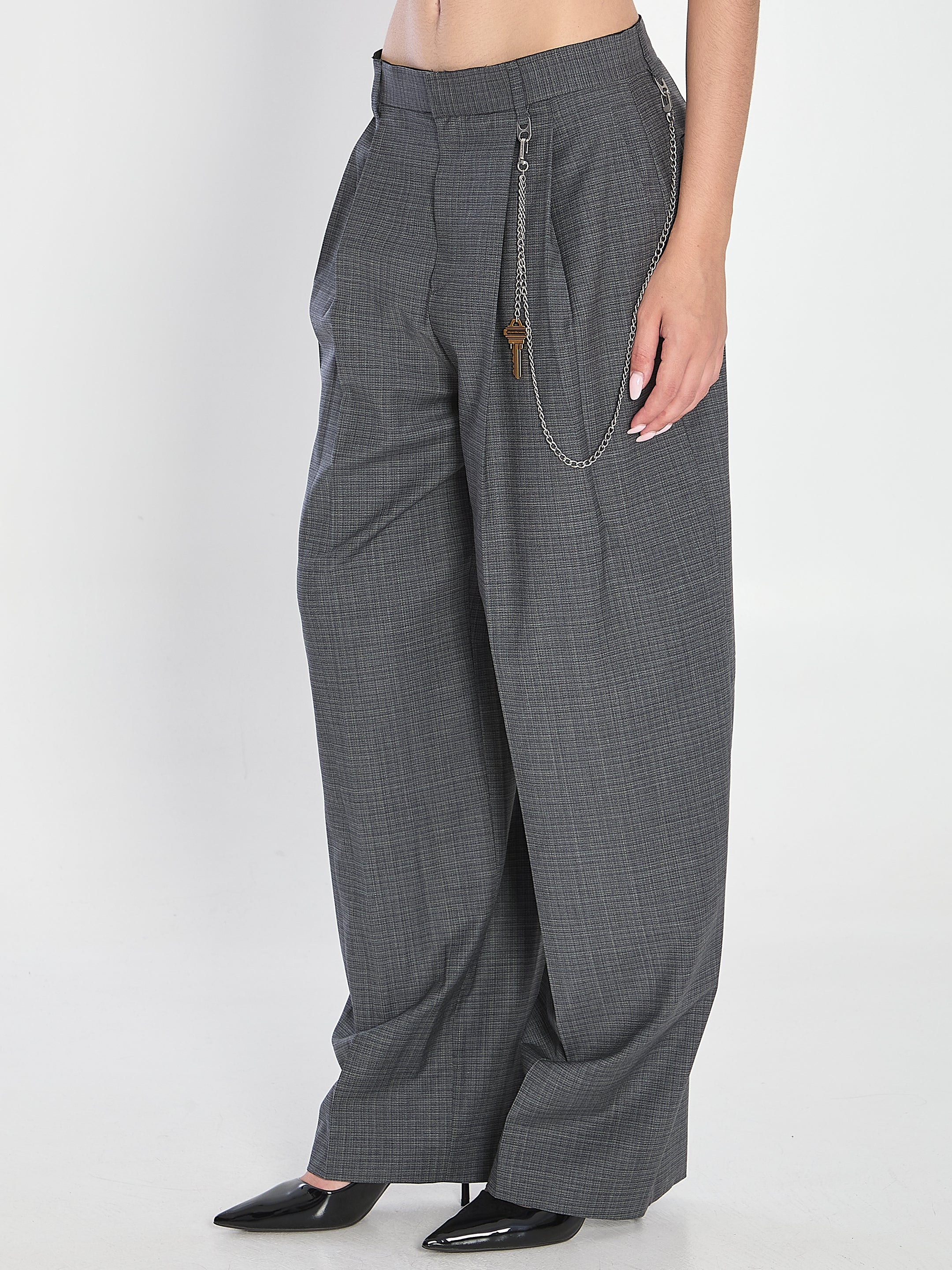 ALEXANDER WANG Mid-Rise Trousers with Chain Detail