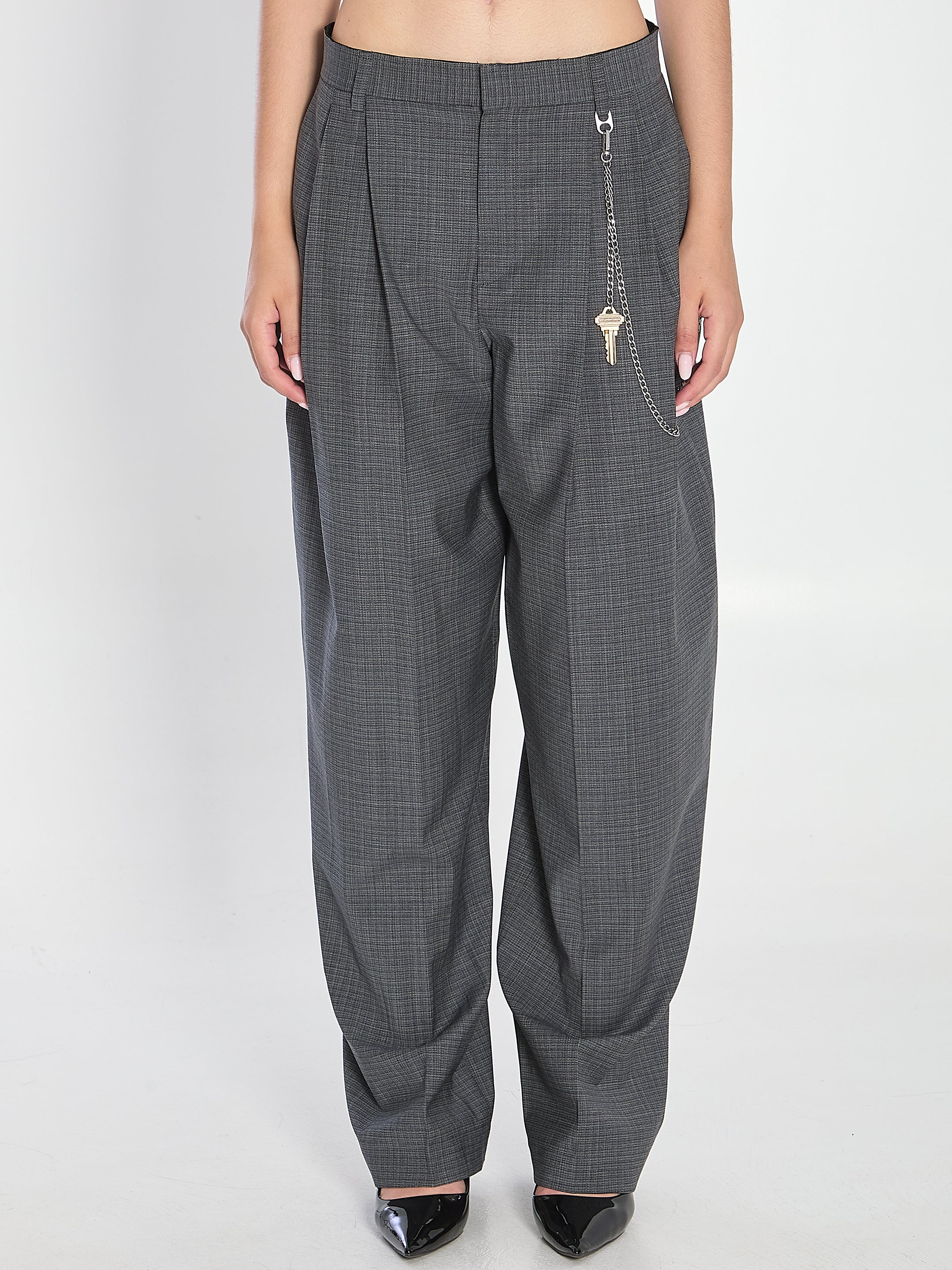 ALEXANDER WANG Mid-Rise Trousers with Chain Detail
