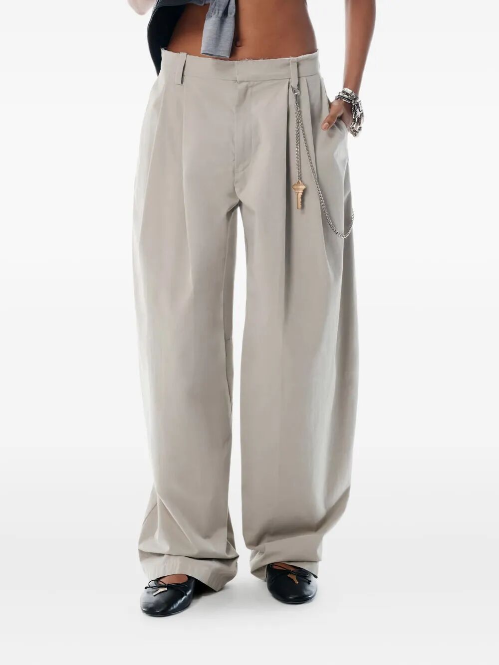 ALEXANDER WANG Cotton Blend Balloon Leg Trousers