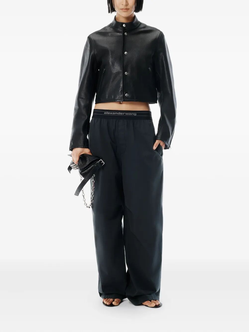 ALEXANDER WANG Mid Rise Pleated Knee Pant